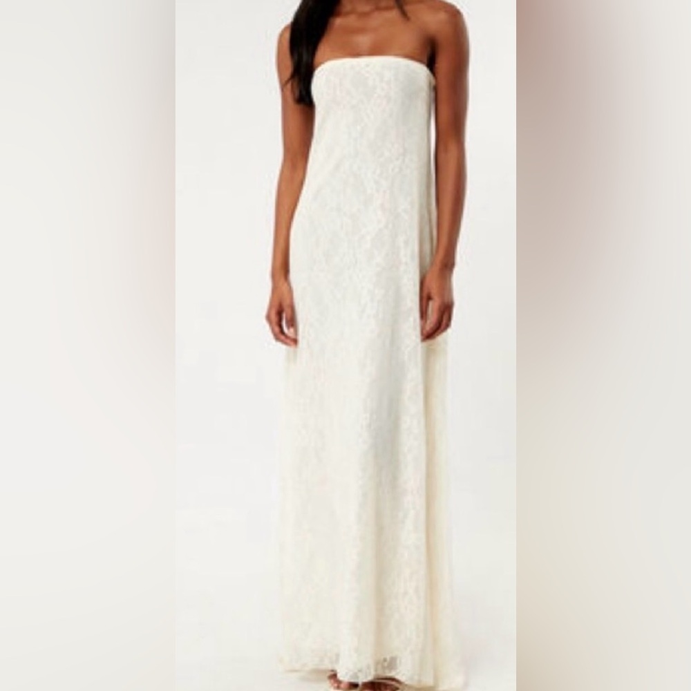 WeWoreWhat Strapless Cream Maxi Dress